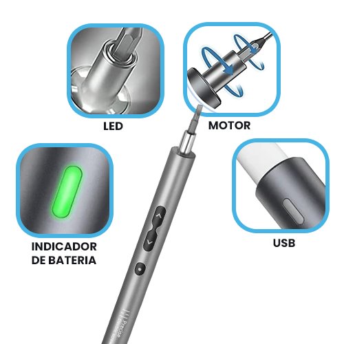 Kit Parafusadeira Elétrica Recarregável 28pcs